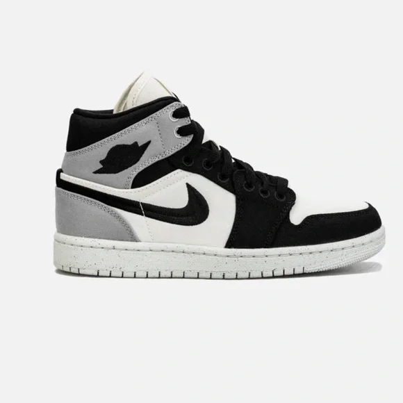 Nike Air Jordan 1 Retro Mid SE Light Steel Grey Canvas Women's Sneakers SIZE 10 - Picture 7 of 7